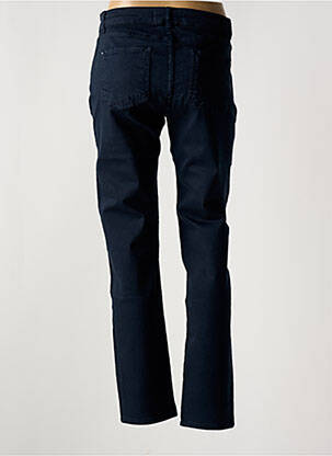 Pantalon droit fermeture zippée sous rabat boutonné bleu DOLCEZZA femme
