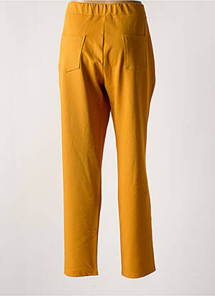 Pantalon droit taille élastique jaune HALOGENE femme