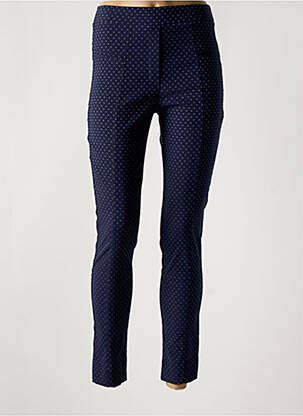 Pantalon slim taille élastique bleu HALOGENE femme