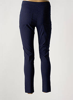 Pantalon slim taille élastique bleu HALOGENE femme