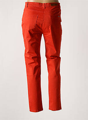 Pantalon 7/8 fermeture zippée sous rabat boutonné orange ANTONELLE femme