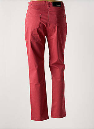 Pantalon droit fermeture zippée sous rabat boutonné rouge ANTONELLE femme