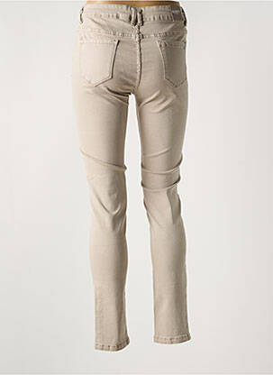 Pantalon slim fermeture zippée sous rabat boutonné beige NORFY femme