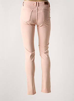 Pantalon slim fermeture zippée sous rabat boutonné rose NORFY femme