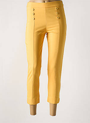 Pantacourt taille élastique jaune HALOGENE femme