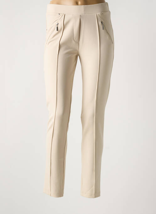 Pantalon slim beige FEMMES JE VOUS AIME pour femme