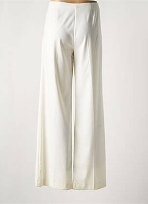 Pantalon large fermeture zip latéral taille haute beige COTTONADE femme