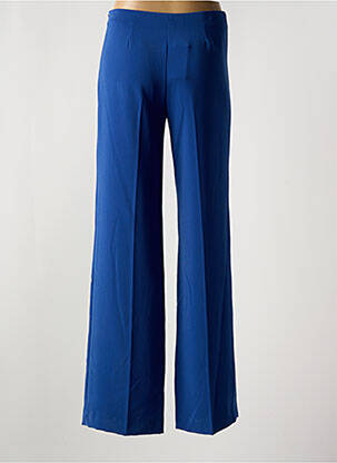 Pantalon large fermeture zip latéral taille haute bleu COTTONADE femme