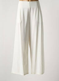 Pantalon large fermeture zip latéral taille haute beige MARINA V femme