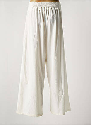 Pantalon large fermeture zip latéral taille haute beige MARINA V femme