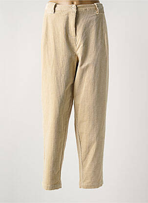 Pantalon droit stretch taille normale beige KOKOMARINA femme