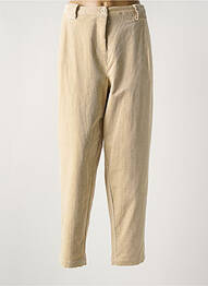 Pantalon droit stretch taille normale beige KOKOMARINA femme