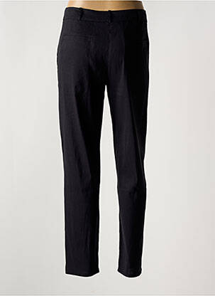 Pantalon chino fermeture zippée sous rabat boutonné taille haute noir KOKOMARINA femme