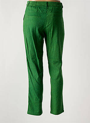 Pantalon chino fermeture zippée sous rabat boutonné taille haute vert AGATHE & LOUISE femme