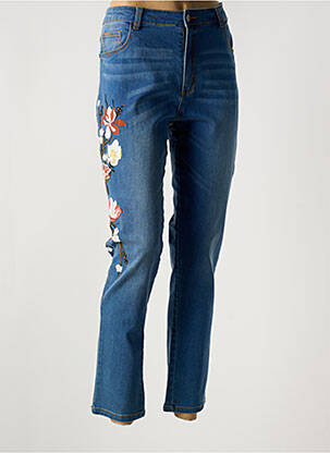 Jeans coupe slim stretch taille normale bleu LEO & UGO femme