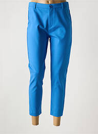 Pantalon 7/8 taille à pinces taille normale bleu MARINA V femme