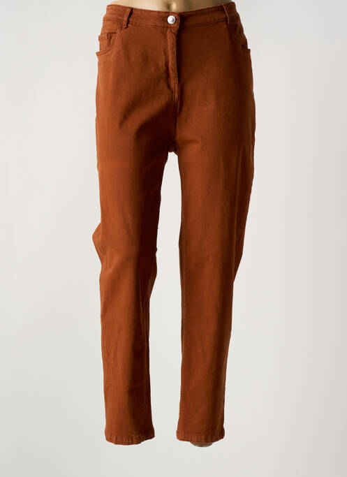 Jeans coupe slim marron AGATHE & LOUISE pour femme