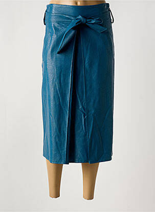 Jupe mi-longue coupe droite bleu MISS SIDECAR femme