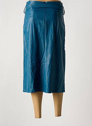 Jupe mi-longue coupe droite bleu MISS SIDECAR femme