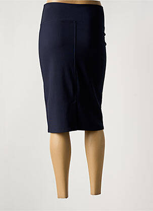 Jupe mi-longue taille élastique bleu MODE DE PARIS femme
