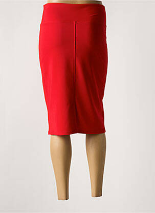 Jupe mi-longue taille élastique rouge MODE DE PARIS femme