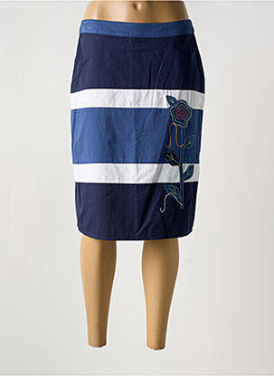 Jupe mi-longue coupe droite bleu FIGURE LIBRE femme