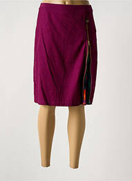Jupe mi-longue coupe droite violet AURA BY FIGURE LIBRE femme