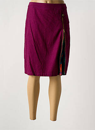 Jupe mi-longue coupe droite violet AURA BY FIGURE LIBRE femme