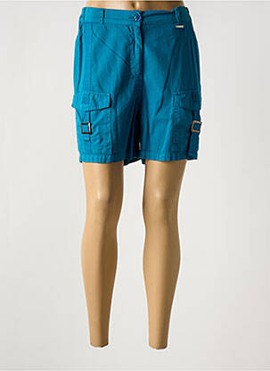 Short fermeture zippée sous rabat boutonné bleu AGATHE & LOUISE femme