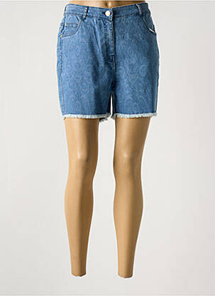 Short fermeture zippée sous rabat boutonné bleu AGATHE & LOUISE femme