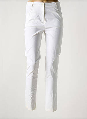 Pantalon slim fermeture zippée sous rabat boutonné blanc GRIFFON femme