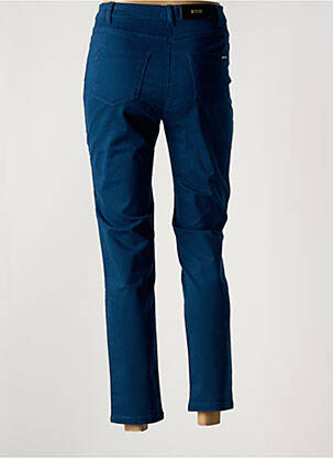 Pantalon 7/8 fermeture zippée sous rabat boutonné bleu ANTONELLE femme