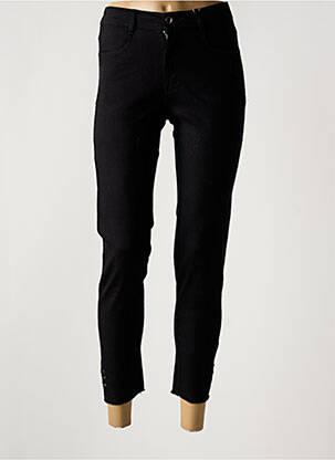 Pantalon 7/8 fermeture zippée sous rabat boutonné noir YOULINE femme