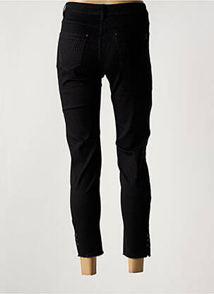 Pantalon 7/8 fermeture zippée sous rabat boutonné noir YOULINE femme