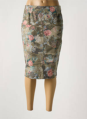 Jupe mi-longue beige FEMMES JE VOUS AIME pour femme