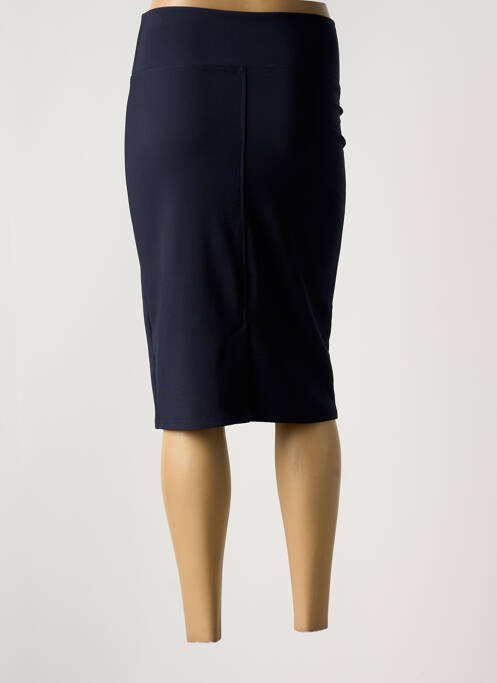 Jupe mi-longue taille élastique bleu MODE DE PARIS femme