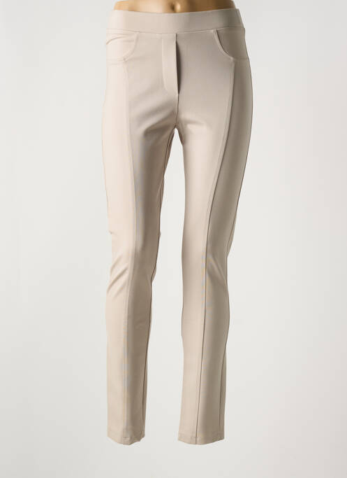 Pantalon slim beige FEMMES JE VOUS AIME pour femme