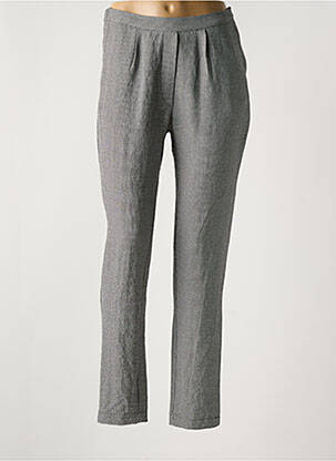 Pantalon droit taille à pinces taille haute gris KOKOMARINA femme