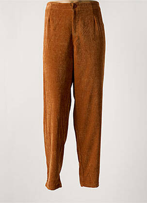 Pantalon droit stretch taille haute marron KOKOMARINA femme