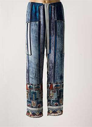 Pantalon droit taille élastique taille normale bleu JEAN DELFIN femme