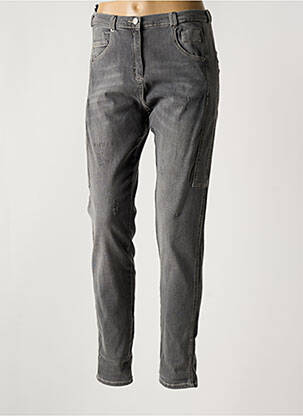 Jeans coupe slim effet usé délavé taille normale gris ALAIN MURATI femme