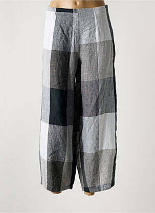 Pantalon 7/8 taille haute taille haute gris KOKOMARINA femme