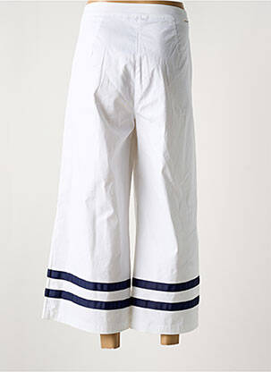 Pantalon 7/8 tissage popeline taille normale blanc MALOKA femme