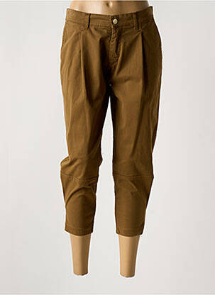 Pantalon 7/8 tissage popeline taille normale marron AQUAJEANS femme