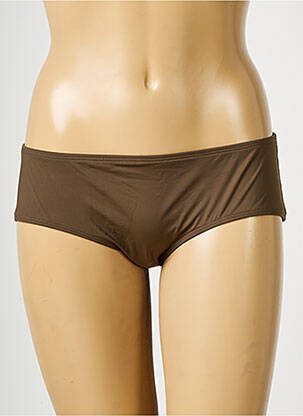 Bas de maillot de bain effet matière satinée culotte marron AUBADE femme