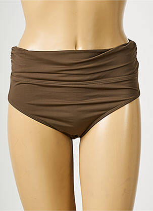 Bas de maillot de bain effet matière satinée culotte marron AUBADE femme
