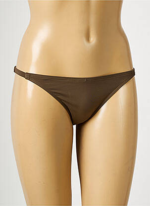 Bas de maillot de bain effet matière satinée culotte vert AUBADE femme