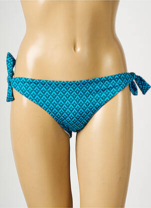 Bas de maillot de bain tissage satiné bikini bleu SIMONE PERELE femme