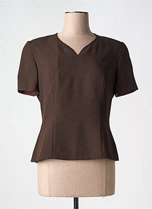 Top manches courtes manches courtes marron BRUNELLA femme