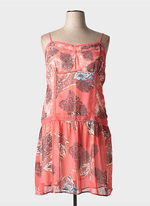 Robe mi-longue imprimé fantaisie fines bretelles rose EVA KAYAN femme